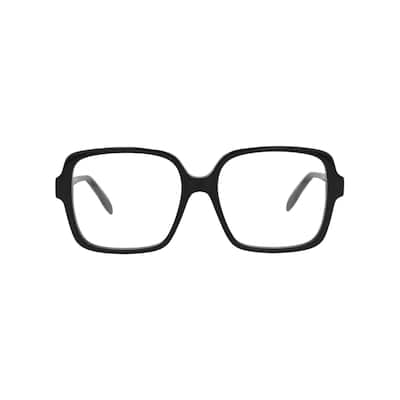 Alexander McQueen Square-Frame Acetate Optical Frames, Transparent Lens, Shiny Black Frame