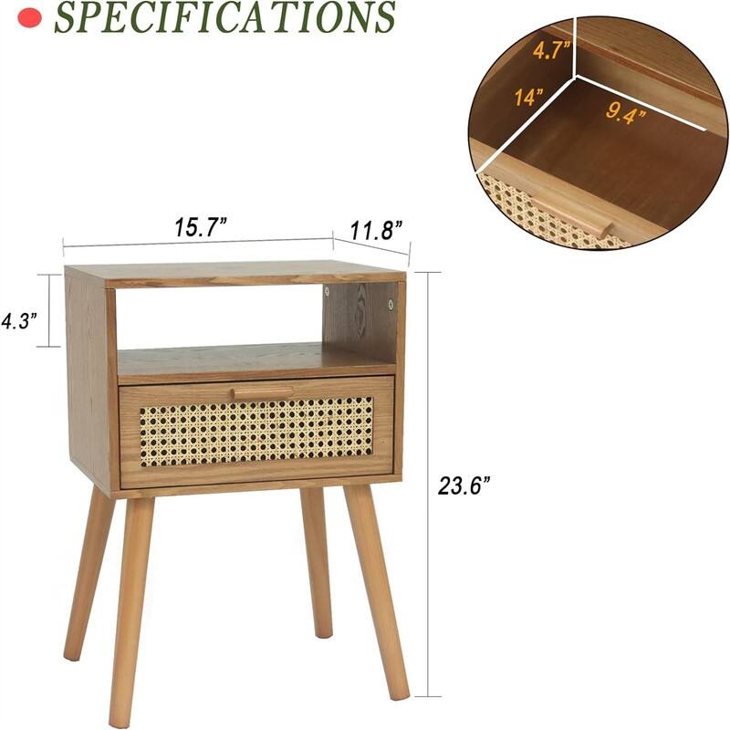 Modern Nightstand with Charging Station
