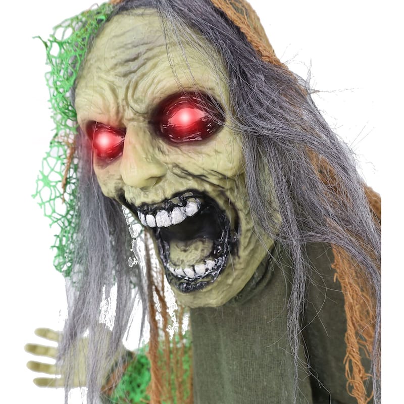Haunted Hill Farm Lifesize Animatronic Zombie with Chains with Lights and Sound
