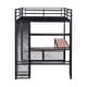 preview thumbnail 11 of 9, Space-Saving Metal Full Size Loft Bed with Storage Wardrobe and Desk and Shleves,Kids and Baby