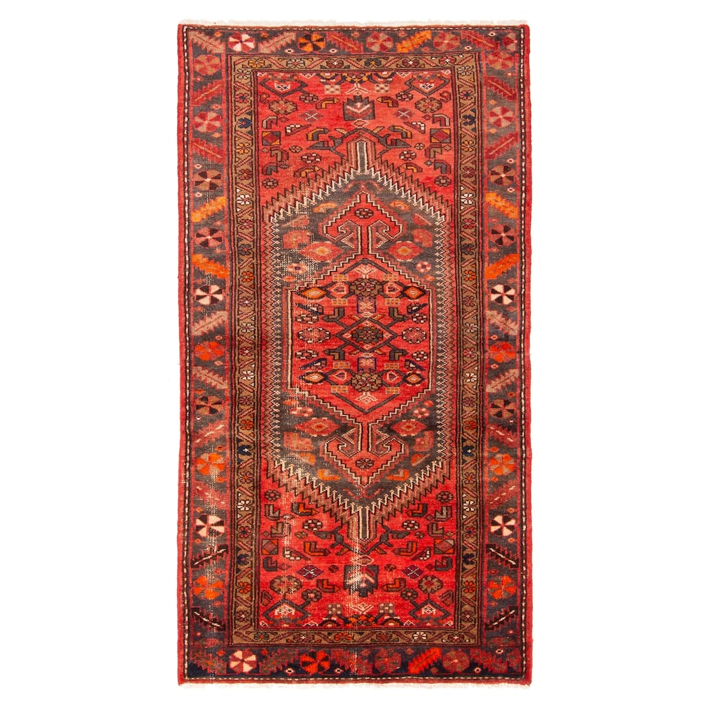 ECARPETGALLERY Hand-knotted Andelz Red Wool Rug - 3'6 x 6'11