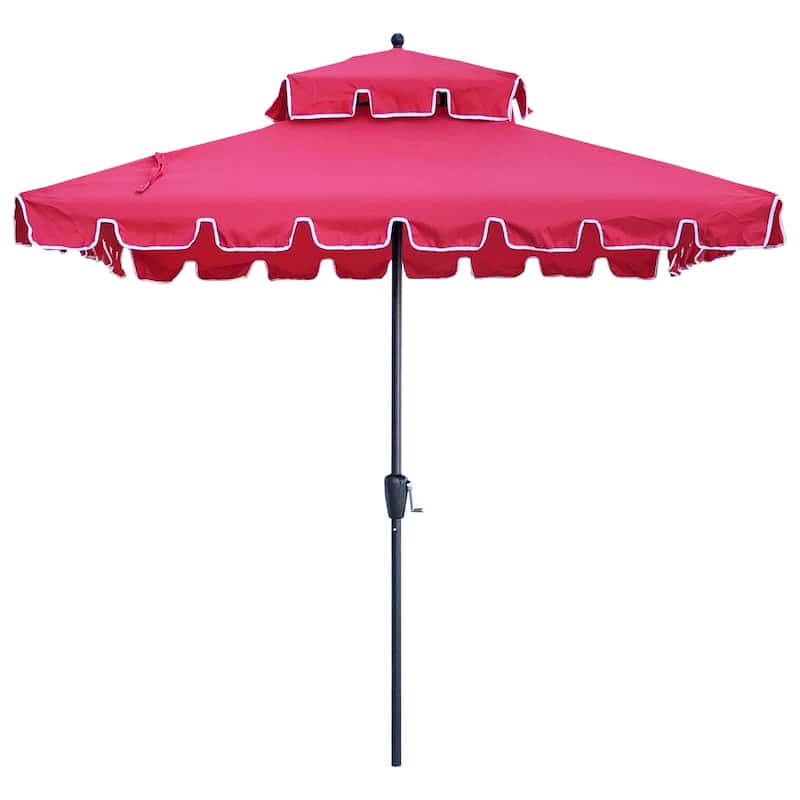 Maypex 7 Feet Square Scallop Patio Umbrella, Base Not Included