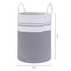 preview thumbnail 2 of 8, Woven Storage Bin with Handles, Shelf Closet Storage Basket Organizer Bin for Blankets, Clothes, Shoes in Living Room Home Decor White/Grey - 19.7*19.7*15in