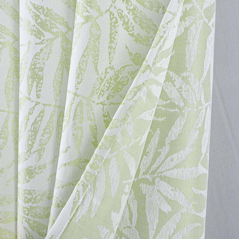 Liana Leaves Woven Jacquard Window Curtain