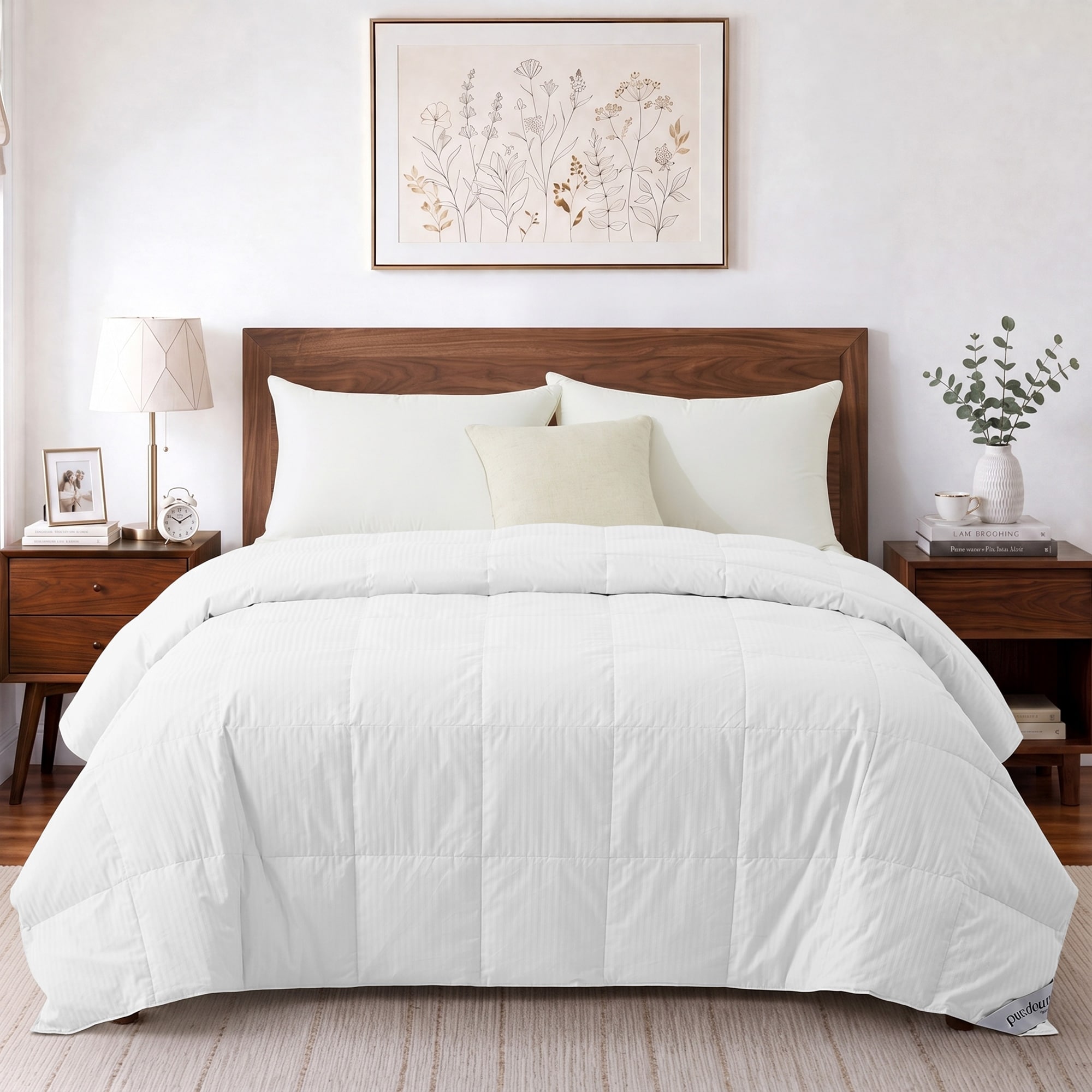 Luxury Lightweight 100% Cotton Jacquard Down Blanket, Soft & Breathable Bed Blanket