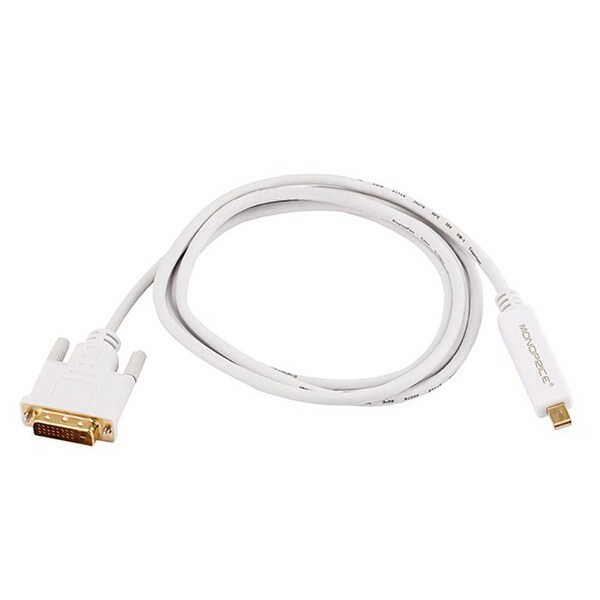 Monoprice Video Cable - 6 Feet - White | 32AWG Mini Display Port to DV ...