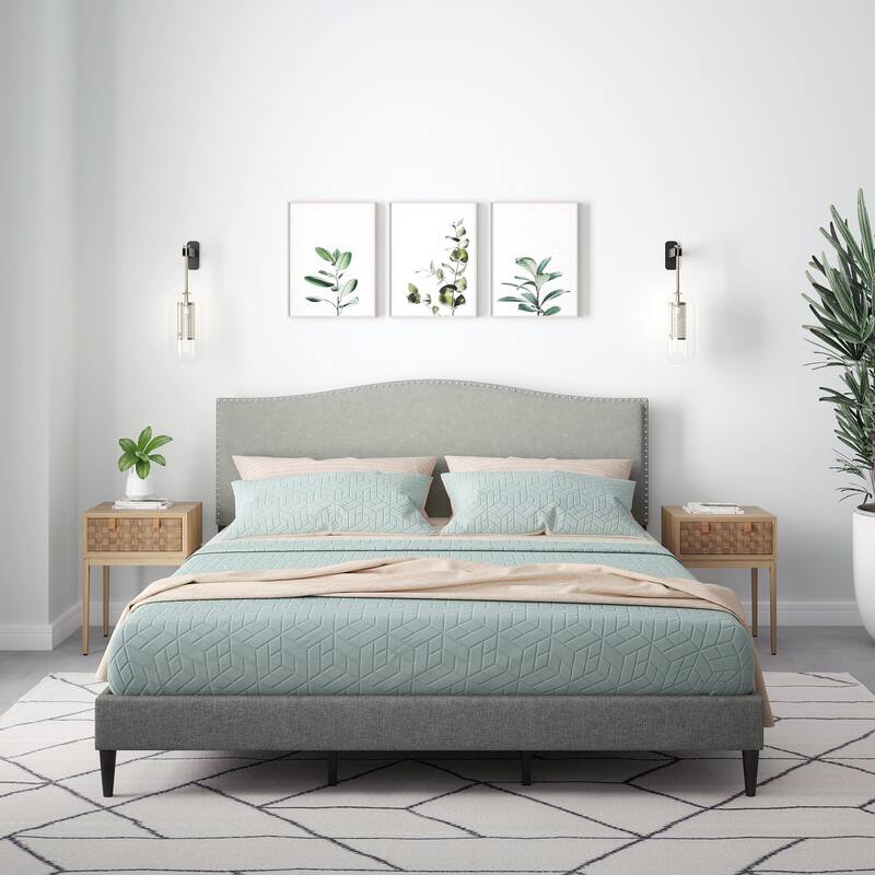 Kameli Upholstered Bed - King - Stone