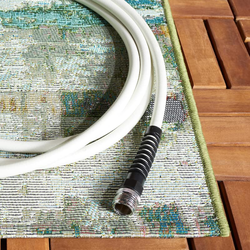 SAFAVIEH Barbados Gulbeyaz Modern Waterproof Patio Backyard Rug