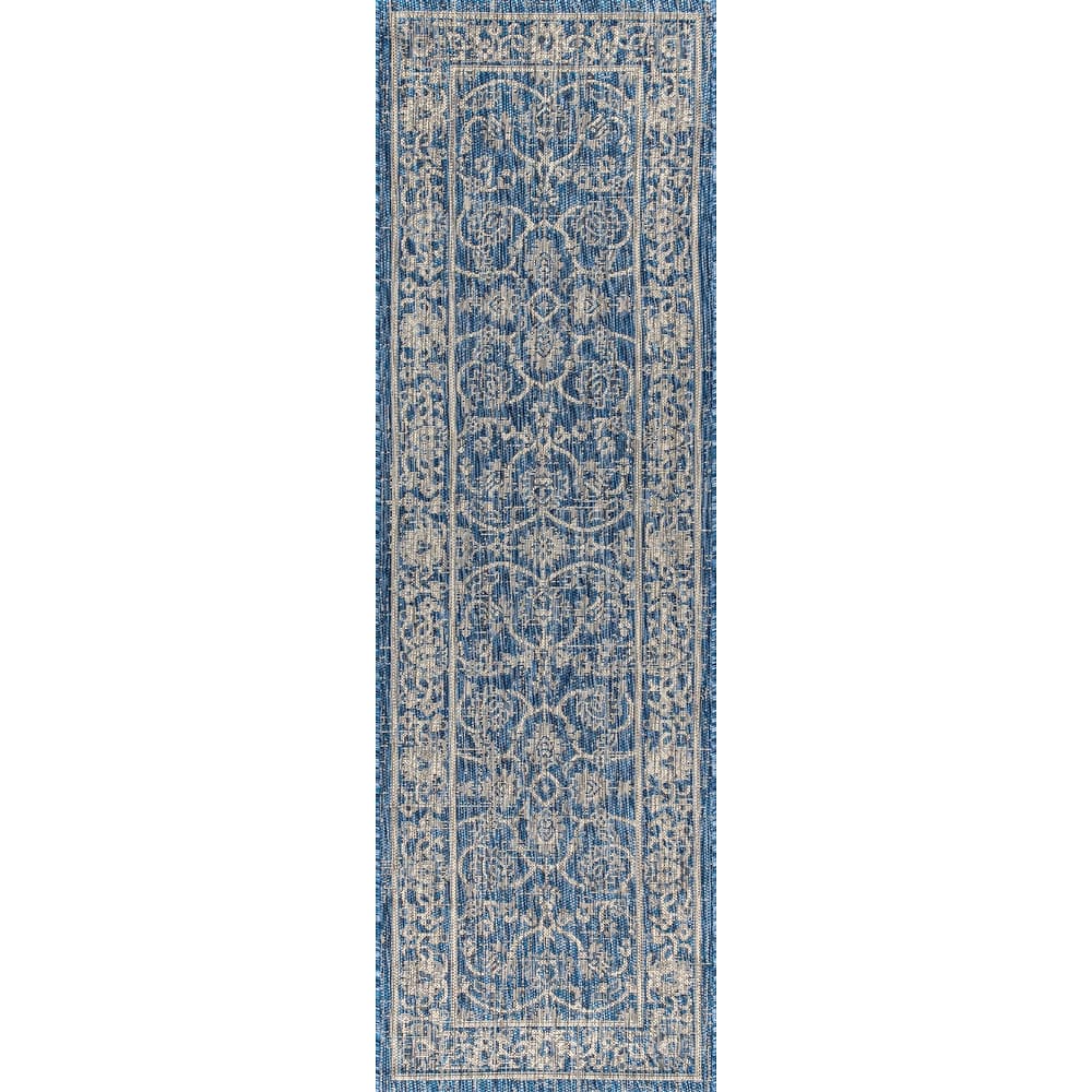 JONATHAN Y Palazzo Vine and Border Textured Weave Indoor/Outdoor Area Rug