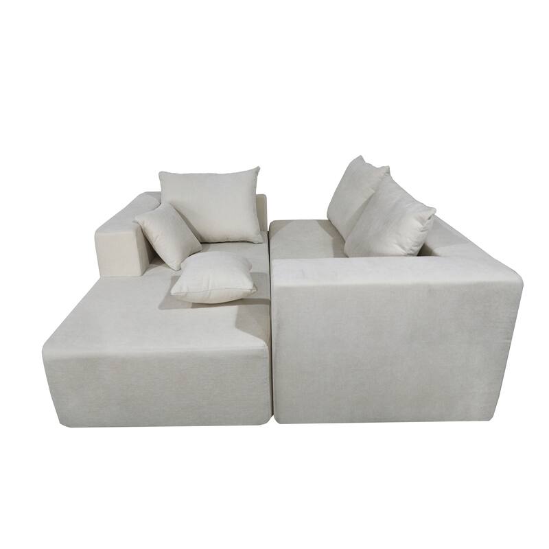 Beige Fabric & Foam Sofa and Sofa Bed, 107x39x26 inches, 166 lbs, Multi Combinations