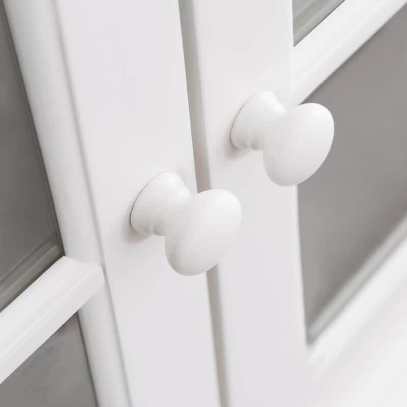 Leick Home Cottage White Corner TV Stand with Bookshelf Storage