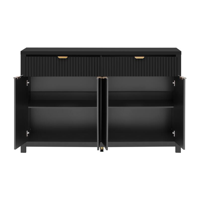 Modern Wave Pattern Sideboard Cabinet with 2 Drawers