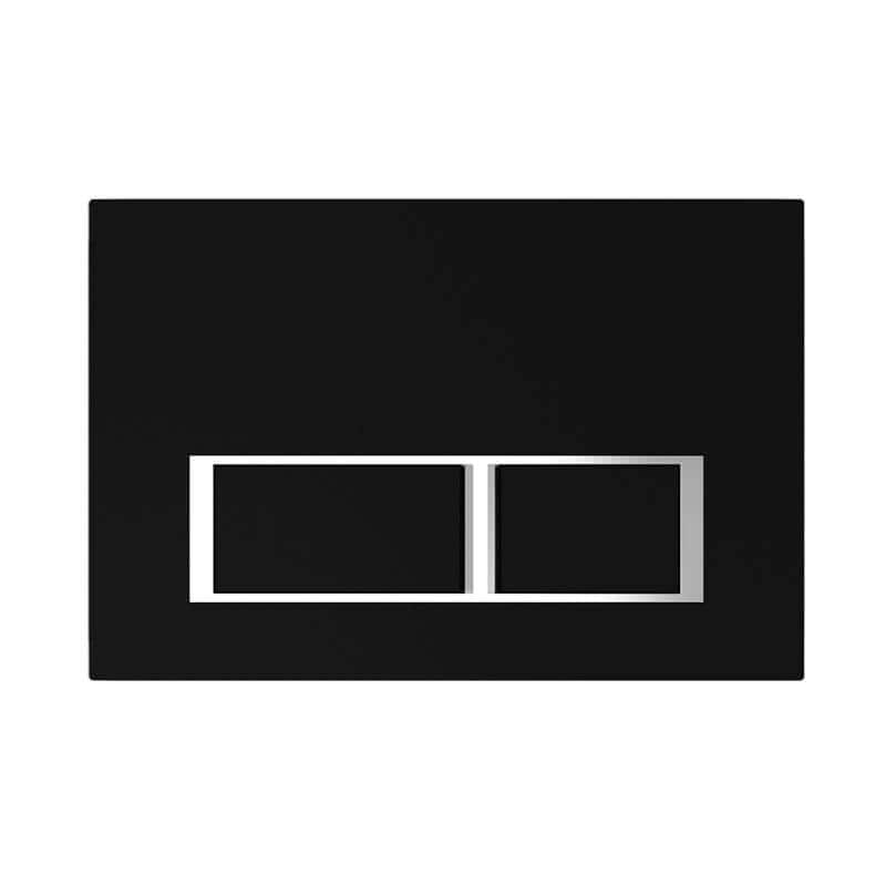 Fine Fixtures Concealed Tank Push Button (Actuator) - Black Rectangular - Push Plates (Plastic)
