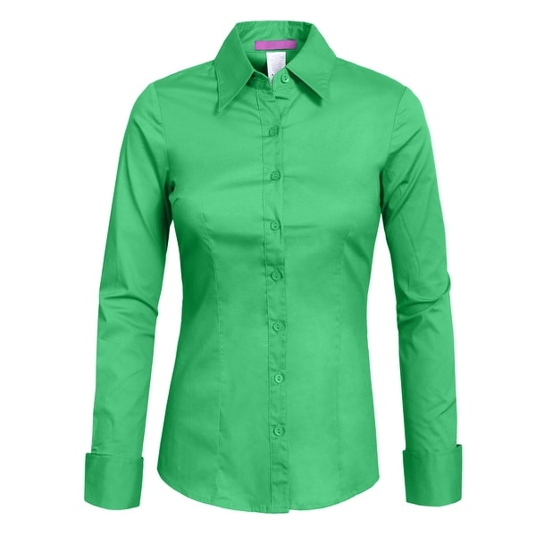 green button up shirt womens