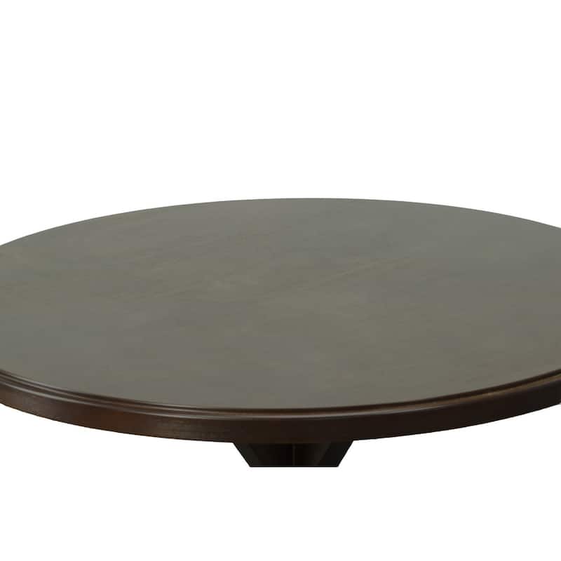 X Base Round Top Pedestal Dining Table - 48" - Espresso Brown