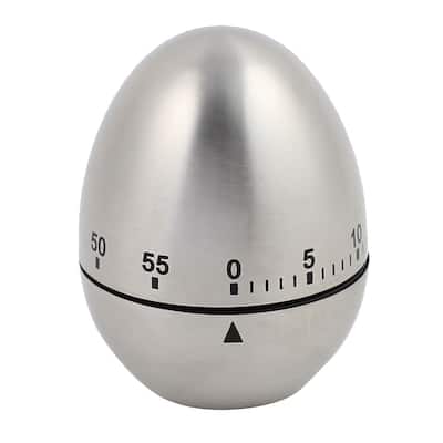 2.4x2.4x3.1-Inch 60 Minute Mechanical Kitchen Egg Timer Stainless Steel Silver