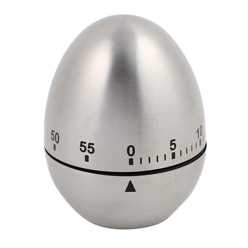 2.4x2.4x3.1-Inch 60 Minute Mechanical Kitchen Egg Timer Stainless Steel Silver