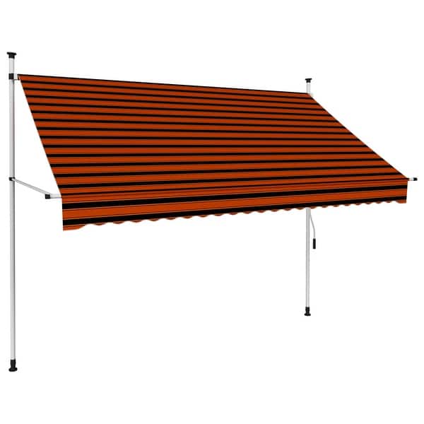 Shop Vidaxl Manual Retractable Awning 98 4 Orange And Brown Overstock 31423389