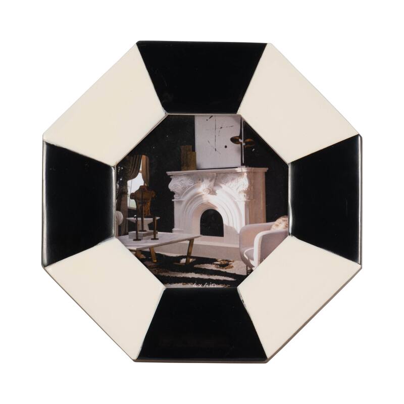 Resin Contemporary Octagon Photo Frame - Black