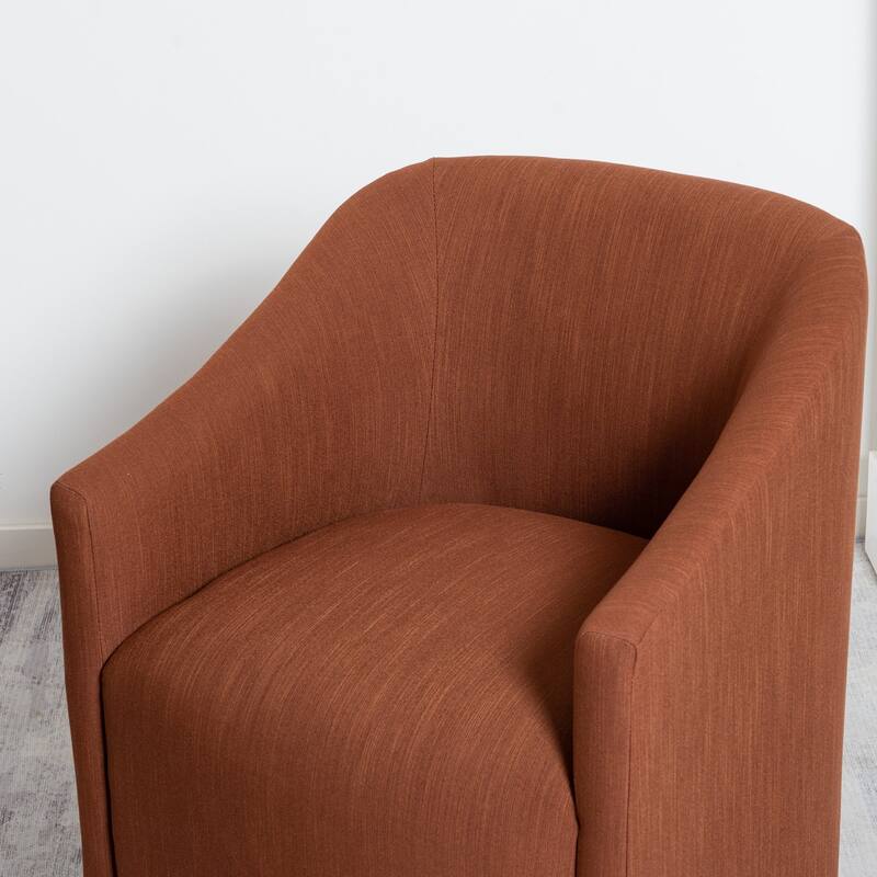 KINWELL 25" Performance Fabric Upholstered Rolling Dining Armchair