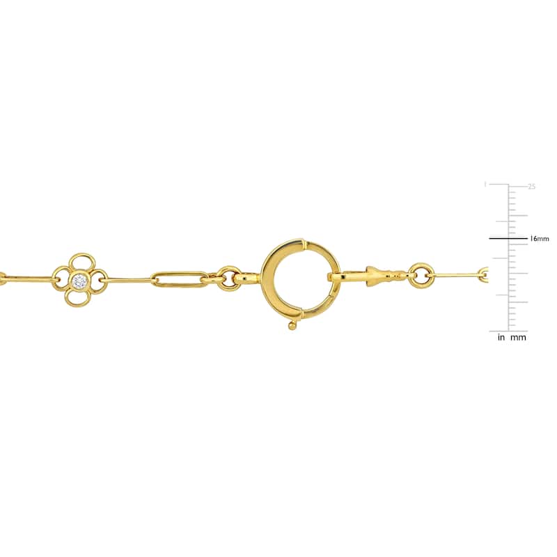 Miadora 1/8ct TDW Diamond Paperclip Necklace in 14k Yellow Gold- 31 in