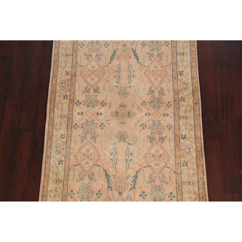 Traditional Floral Agra Oriental Area Rug Hand-knotted Wool Carpet - 3'11" x 6'2"