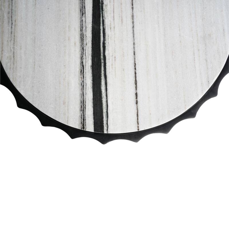 Marble Accent Table with Sleek Tapered Base Modern Minimalist Design