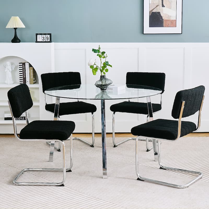Modern minimalist ROUND glass dining table
