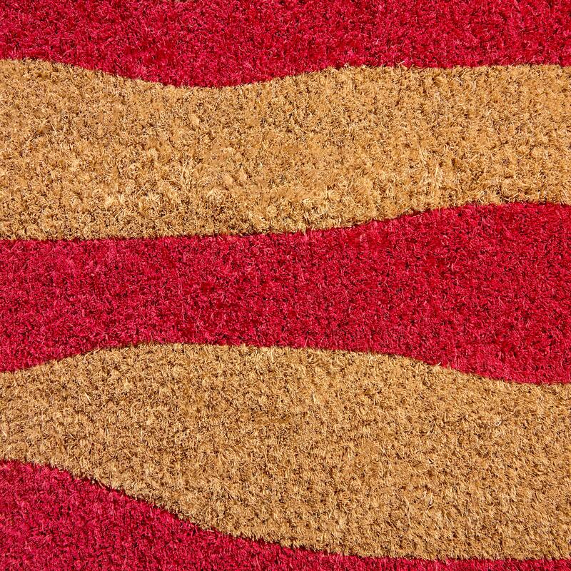 TOWN & COUNTRY LIVING Terra Ravine Abstract Mountain Outdoor Door Mat, Natural Coir Mat - Red