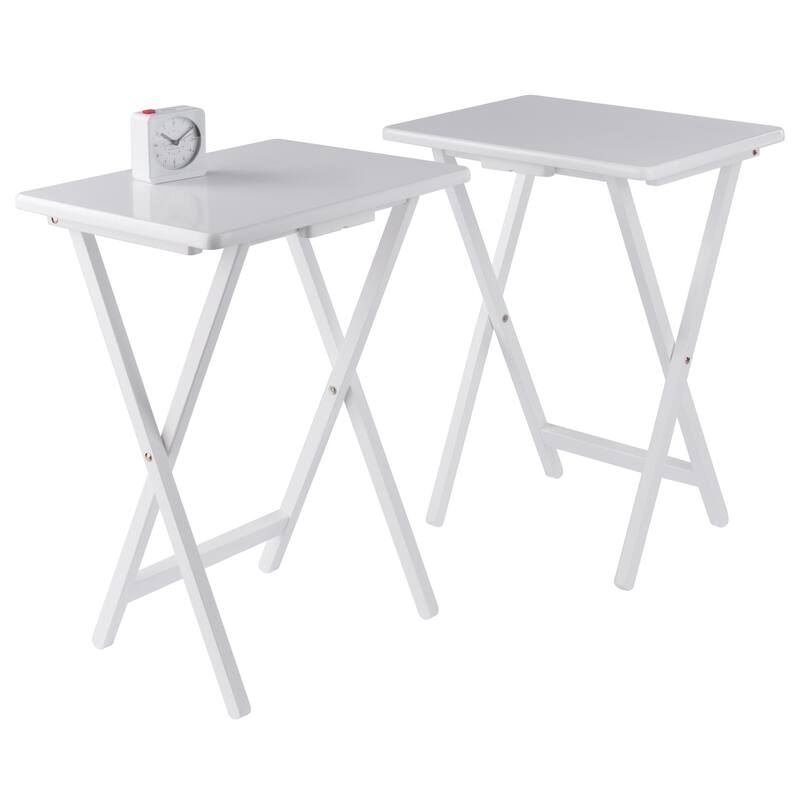 Alex Set of 2 Snack Tables White Finish