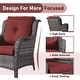 preview thumbnail 38 of 89, Outdoor Wicker High Back Club Chair with Cushions (Set of 2)