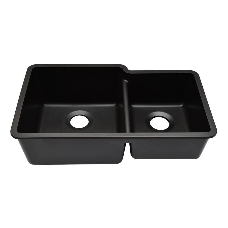 32 Inch Lexicon Platinum Quartz Composite Drop-in Undermount Galaxy Black - 19" W x 32" L x 9.75" H - Galaxy Black