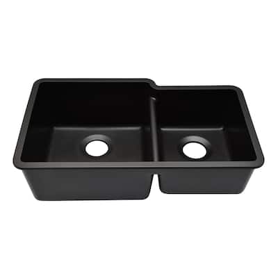 32 Inch Lexicon Platinum Quartz Composite Drop-in Undermount Galaxy Black - 19" W x 32" L x 9.75" H