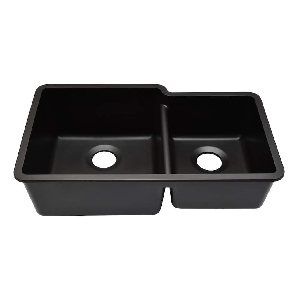 32 Inch Lexicon Platinum Quartz Composite Drop-in Undermount Galaxy Black - 19" W x 32" L x 9.75" H