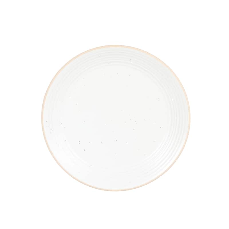 Gibson Home Dinah 16 Piece Double Bowl Stoneware Embossed Speckled Dinnerware Set