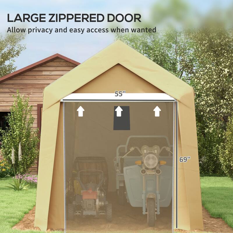 Outsunny 7' x 12' Garden Storage Tent, Heavy Duty Outdoor Shed, Waterproof Portable Shed Storage Shelter