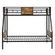 preview thumbnail 10 of 9, Twin Over FULL Metal Bunk Bed with Trundle 2-Side Ladder and Full-Length Guardrail, No Box Spring Needed