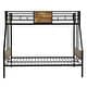 preview thumbnail 4 of 7, Twin Over Full Metal Bunk Bed with 2 - Side Ladder and Full-Length Guardrail, No Box Spring Needed, Large Under Bed Storage