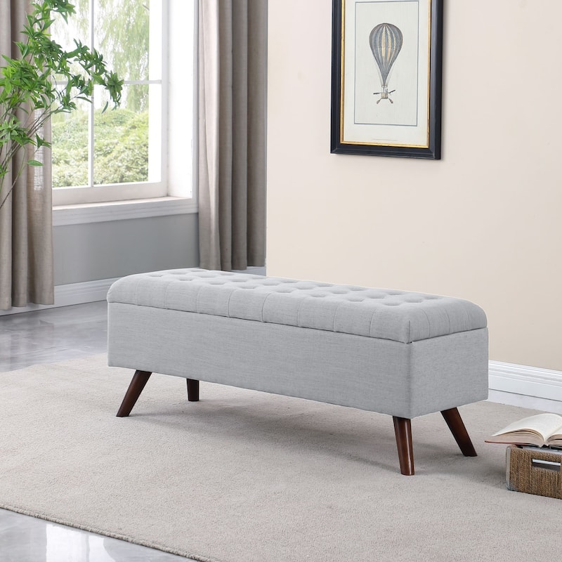HomePop Modern Storage Bench - Gray Woven