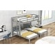 preview thumbnail 5 of 7, Gray Triple Bunk Bed with Drawers (Full over Twin & Twin)