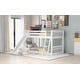 preview thumbnail 19 of 51, Floor Bunk Bed with Convertible Slide and Ladder, Wood Bunk Bedframe with Full-Length Guardrail Space-saving Low Bunk Bed