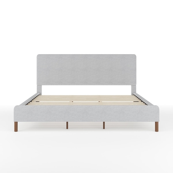 Martha Stewart Upholstered Platform Bed with Piped Detail