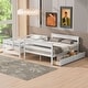 preview thumbnail 10 of 68, Wooden Bunk Bed with Ladder & Guardrails, Solid Wood Low Bunkbeds, can be Convertible into 2 Platform Bedframe
