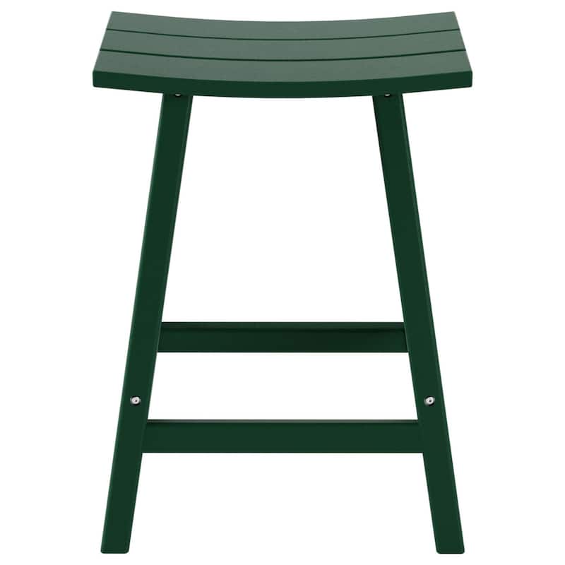 Polytrends Laguna Hdpe All Weather Outdoor Patio 24" Saddle Seat Counter Stool (Set Of 2)
