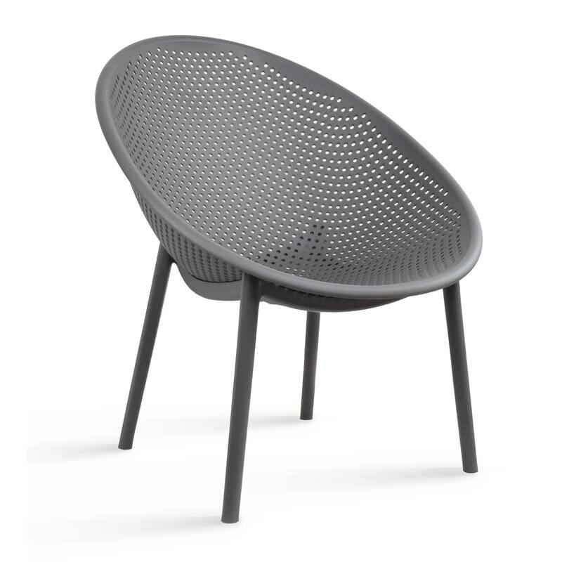 Set of 2 Modern Plastic Lounge Chair Plastic Legs with Polka Dots Spot Breathable for Patio Outdoor or Indoor Use