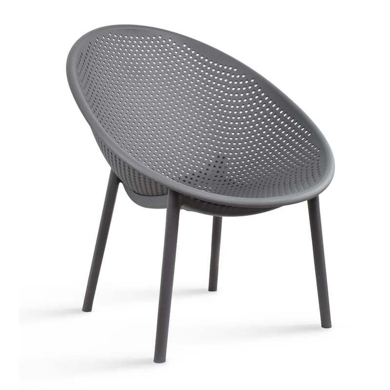 Set of 2 Modern Plastic Lounge Chair Plastic Legs with Polka Dots Spot Breathable for Patio Indoor Outdoor Use