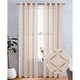 preview thumbnail 3 of 1, Boca Metallic Embroidered Linen Look Grommet Window Curtain Panel, 54x84 Inches - 54x84 Inches Gold
