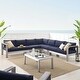 preview thumbnail 1 of 21, Shore Sunbrella Outdoor Patio Aluminum 9 Piece Sectional Sofa Set