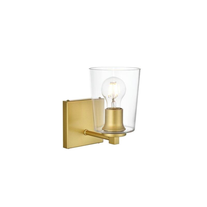 Kelly 1 Light Black and Clear Bath Sconce