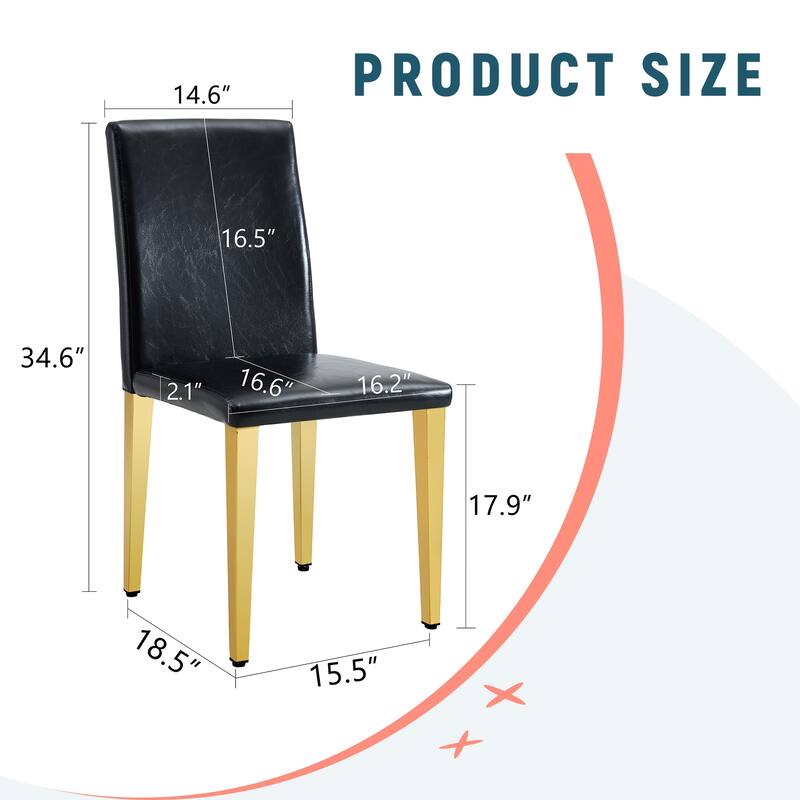 4Pcs PU Backrest Dining Chairs for Minimalist and Modern Home Styles